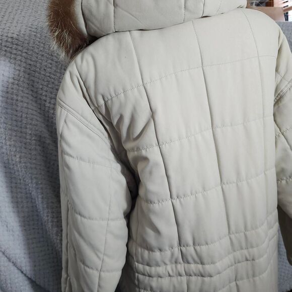 Larry Levine Coat Puffer Beige DOWN FILLED - Picture 2 of 8